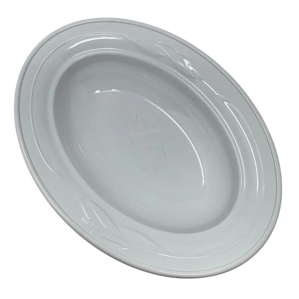 Vintage CorningWare Casual Elegance White Oval Serving Dish with Lid 10 Inch